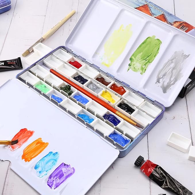 LOONENG Empty Watercolor Palette, Empty Watercolor Tin - Image 5