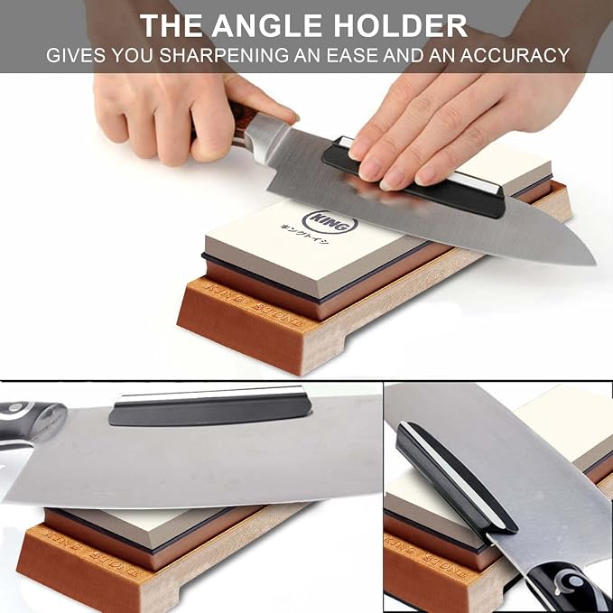 Japanese Knife Sharpener 1000/6000 Grit and Knife Angle Holder Set by B&B japan - Image 2