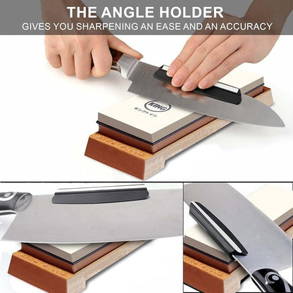 Japanese Knife Sharpener 1000/6000 Grit and Knife Angle Holder Set by B&B japan - Image 2