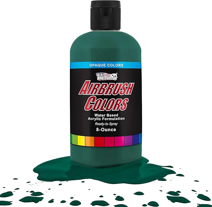 U.S. Art Supply Opaque Phtalo Green Acrylic Special Effects Airbrush Paint - by USArtSupply