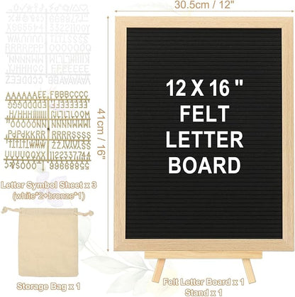PATIKIL Felt Letter Board, 12x16Inches Black Wooden Changeable Message Board - Image 2