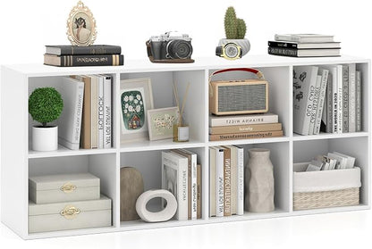 Giantex 8-Cube Bookcase, 3-Tier Cubby Bookshelf, Horizontal Vertical Display by Giantex