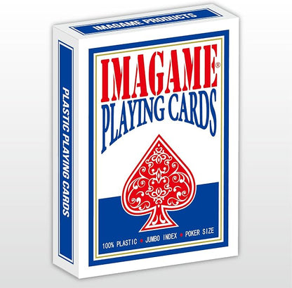 Plastic Playing Cards, Real Poker Size, Casino Quality, Jumbo Index, Waterproof by IMAGAME