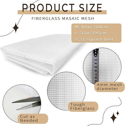 40" X 76" Mosaic Mesh for Back Mounted Tile 21 Square Feet Fiberglass Mosaic - Image 2