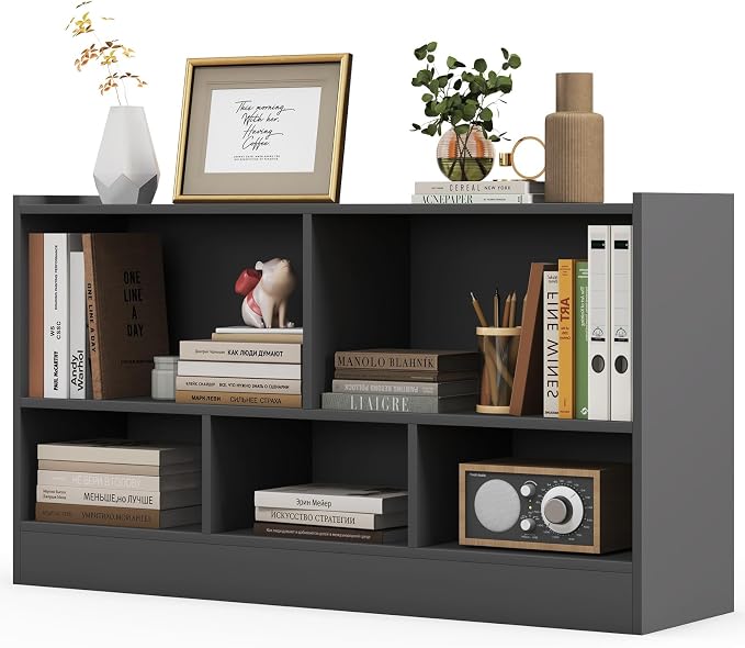 LOKO 2 Tier 5 Cube Bookcase, Open Shelf Storage Cabinet, Wooden Display Cabinet by LOKO