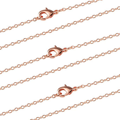 ALEXCRAFT Wholesale 12PCS Rose Gold Plated Solid Brass Chain Hypoallergenic by ALEXCRAFT
