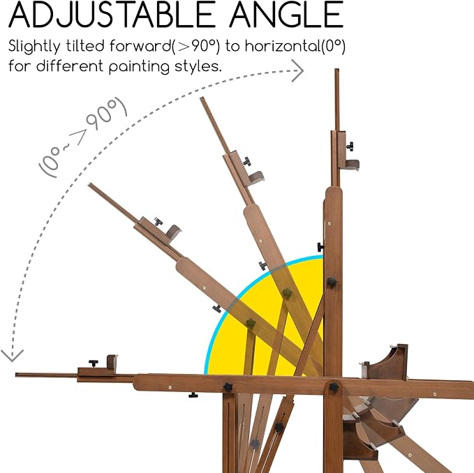 MEEDEN Enlarged Heavy-Duty H-Frame Easel: Artist Solid Beech Wooden Studio Easel - Image 3