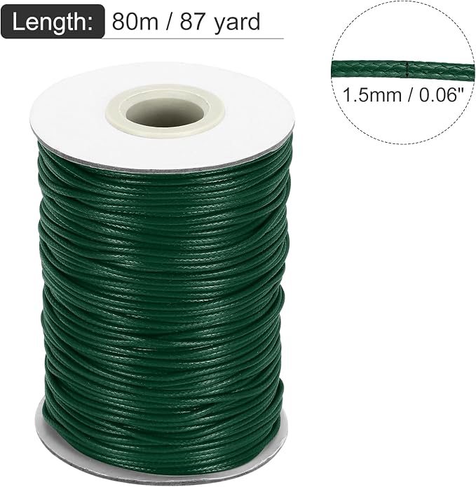 MECCANIXITY Waxed Cord 1.5mm Waxed Thread 87 Yard Wax String Leather Cord - Image 2
