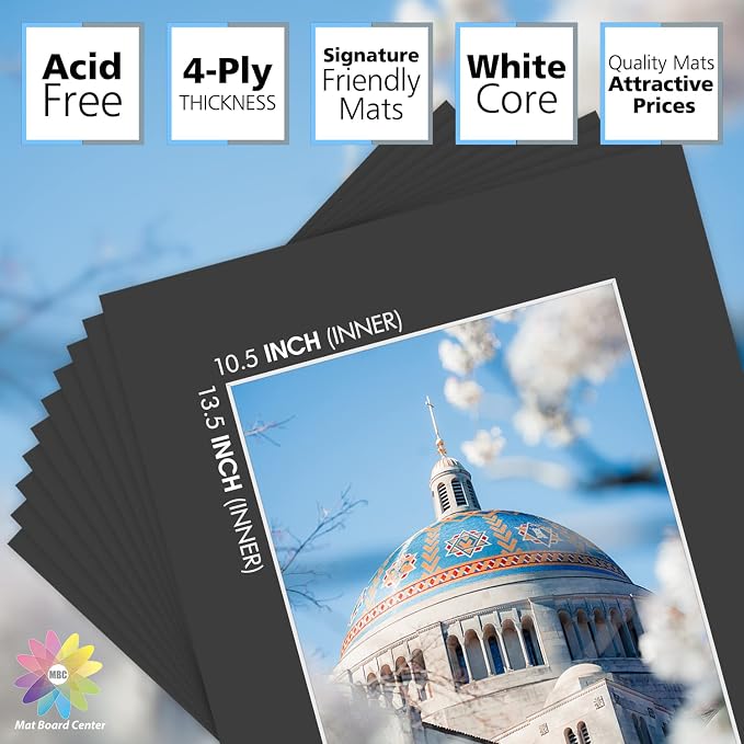 Mat Board Center, 16x20 for 11x14 Black Picture Mat Sets - Image 2