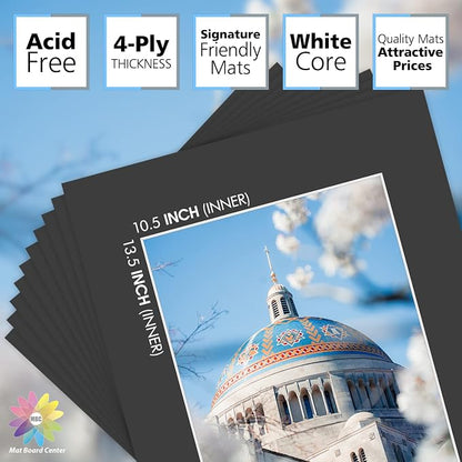 Mat Board Center, 16x20 for 11x14 Black Picture Mat Sets - Image 2