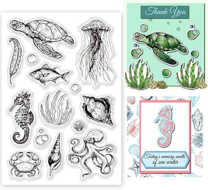 Summer Ocean Sea Turtle Clear Stamps by BEUNITONE