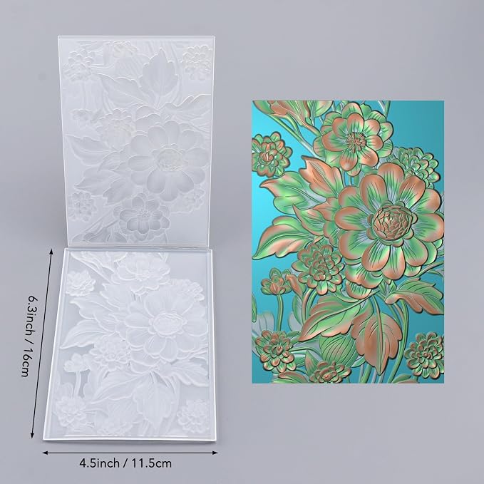 BAOFALI 3D Embossing Folder for Card Making Texture Fades Blossom Bloom Floral - Image 2