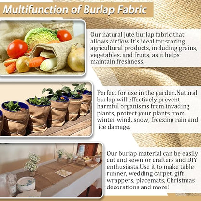 Burlap Fabric Roll, Table Runner, Landscaping, Plants & Tree Covering - Image 4