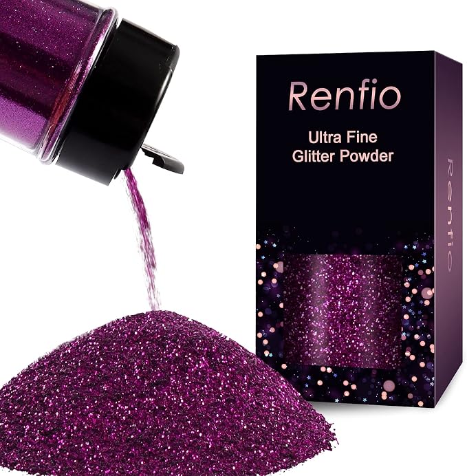Renfio Ultra Fine Glitter Powder Metallic Resin Glitter 2.11 Oz PET Flakes by Renfio