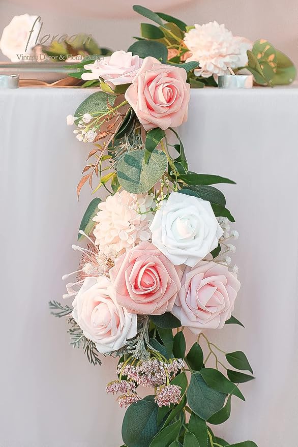Floroom Artificial Flowers 25pcs Real Looking Blush Ombre Colors Foam Fake Roses - Image 3