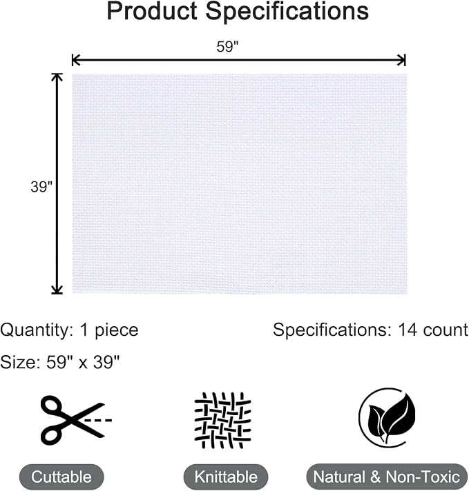 HexaHive Aida Cloth 14 Count Cross Stitch Fabric - Image 2