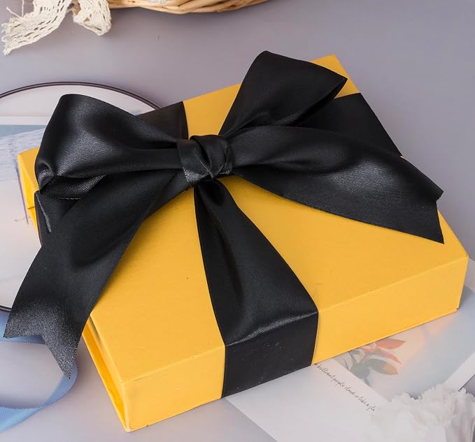 2 Inch Black Solid Satin Ribbon, 50 Yards Craft Fabric Ribbon - Image 4