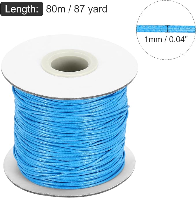 MECCANIXITY Waxed Cord 1mm Waxed Thread 87 Yard Wax String Leather Cord - Image 2