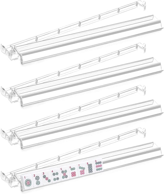 Mahjong Racks with Pushers Set of 4, Mahjong Tile Pushers and Racks, Acrylic by AFSVTTS