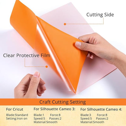 HTVRONT HTV Heat Transfer Vinyl -13 Pack HTV Vinyl Sheets, 10 Assorted Premium - Image 8