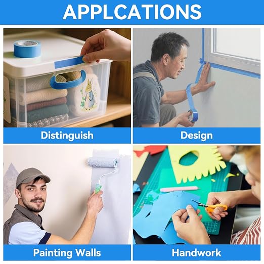 Premium Blue Masking Tape, Painters Tape, DIY Paper Arts & Crafts, Spraying - Image 5