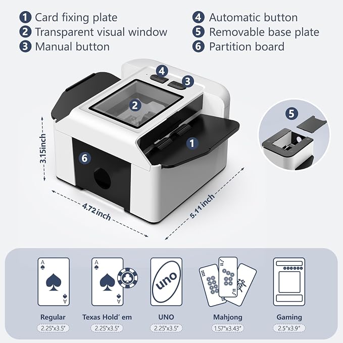 ShinePick Automatic Card Shuffler, Electric Shuffling Machine - Image 5