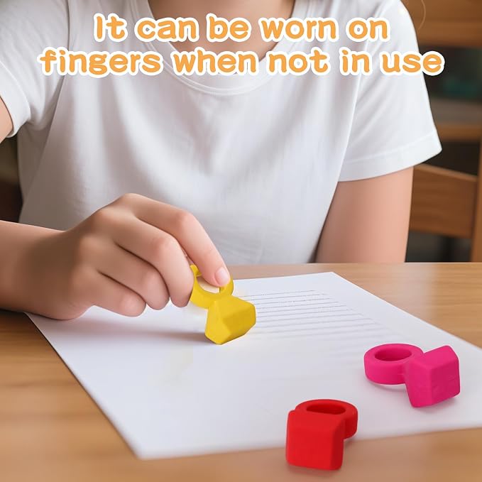 16 Pcs Eraser，Ring Erasers, 4 Assorted Colors, Funny Cute Rubber Erasers - Image 4