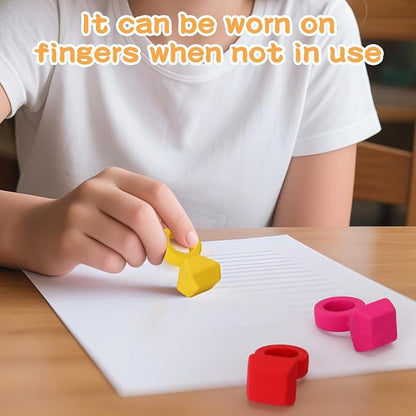 16 Pcs Eraser，Ring Erasers, 4 Assorted Colors, Funny Cute Rubber Erasers - Image 4