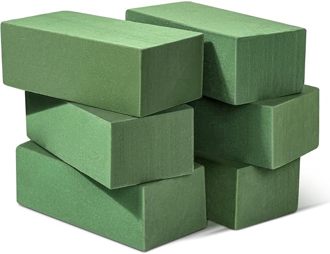 6 Pcs Floral Foam Blocks for Flower Arrangement Wet and Dry Green Floral Foam by Audab