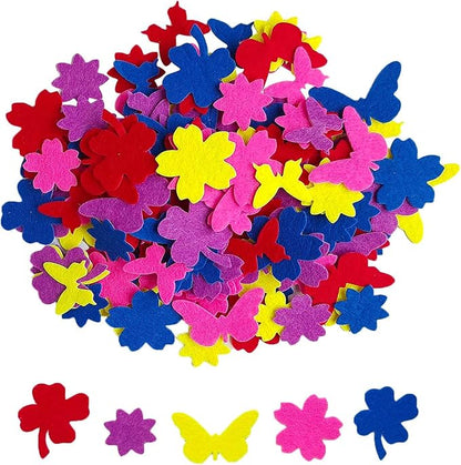 Felt Stickers, Self Adhesive Flower Butterfly Clover Assorted Shapes, Greeting - Image 2