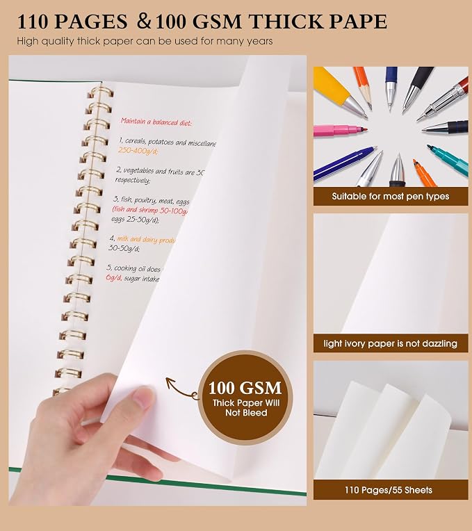 Blank Spiral Notebook Journal 8.5” x 11”, A4 Large Sketch Book - Image 4