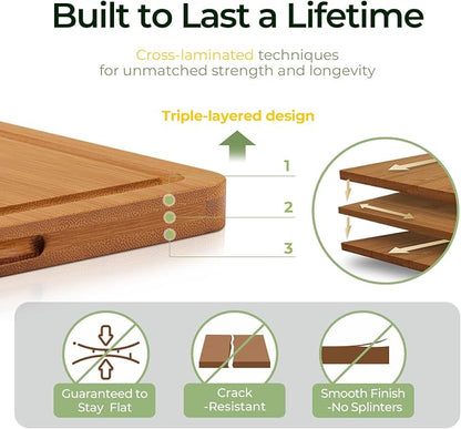 Butcher Block 2-Pcs Carbonized Bamboo Cutting Board Set - Image 6