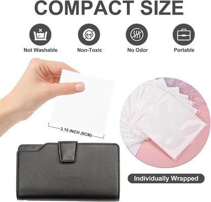 SEVENWELL 100pcs Jewelry Cleaning Cloth White Polishing Cloth - Image 2