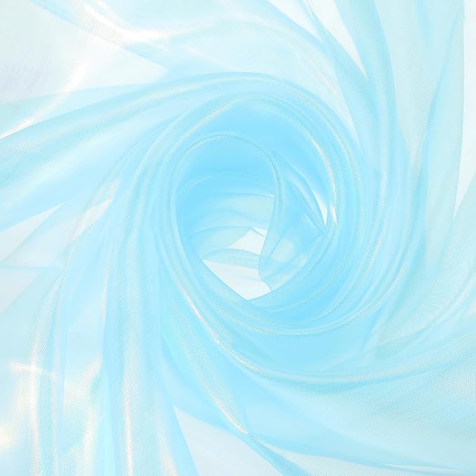 MECCANIXITY Iridescent Sheer Organza Fabric, 2 Yards x 59 Inches Solid Laser by MECCANIXITY