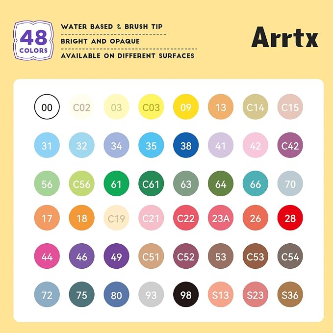 Arrtx 48 Colors Acrylic Marker, - Image 4