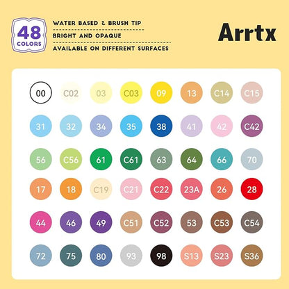 Arrtx 48 Colors Acrylic Marker, - Image 4
