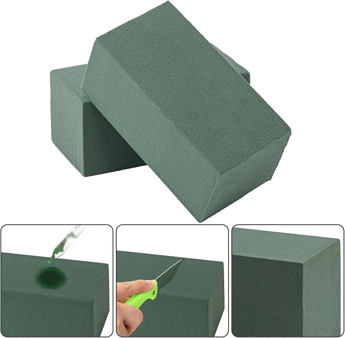 IHDYPPEW 20 PCS Green Floral Foam Blocks, Dry and Wet Florist Foam - Image 3