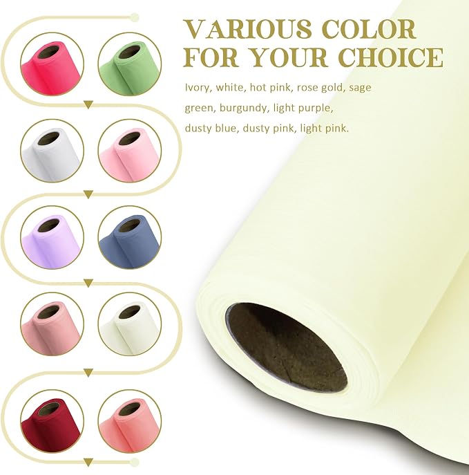 Horbaunal Ivory Chiffon Fabric by The Yard, 5 Yard Continuous Sheer Fabric 59" - Image 2