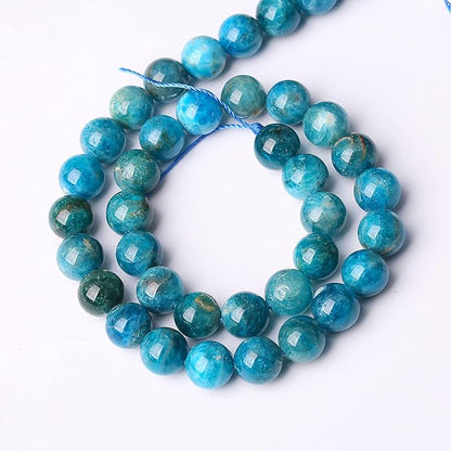 38PCS 10mm AAA Natural Blue Apatite Stone Beads Gemstone Round Loose Spacer - Image 5