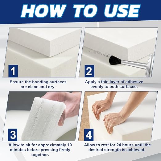 JAOJAO Foam Glue, Foam Adhesive Superior Adhesion Easy to Apply Quick-Drying - Image 6