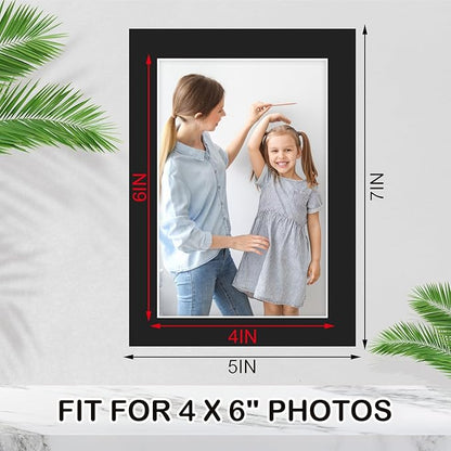 Prudiut 15 Pack 5x7 Black Picture Mats, Frame Mattes - Image 2