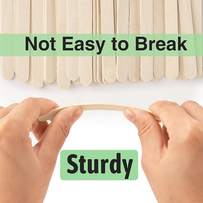 WISYOK 1500 Pcs Wooden Popsicle Sticks - Image 4