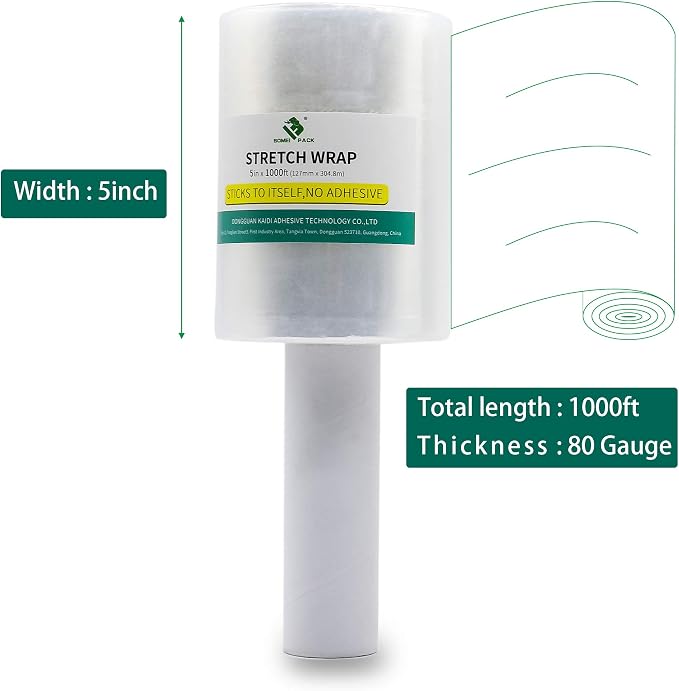 BOMEI PACK Industrial Mini Clear Stretch Wrap - Image 2