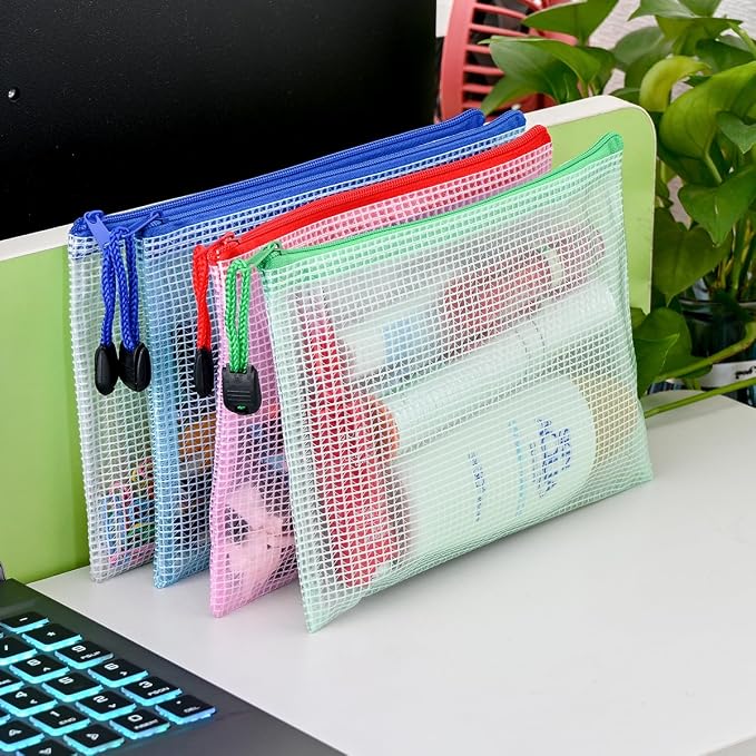 AUSTARK 20 Pcs Zipper File Bags, Plastic Mesh Pouch, Board Game Storage Bag - Image 7