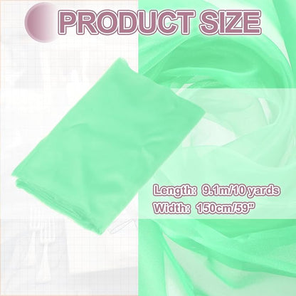 MECCANIXITY Iridescent Sheer Organza Fabric, 10 Yards x 59 Inches Solid - Image 2