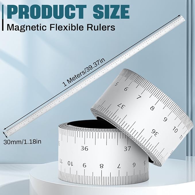 1 Pcs 39.37 Inch Magnetic Ruler Flexible Magnetic Ruler Magnet Measuring Tape - Image 2