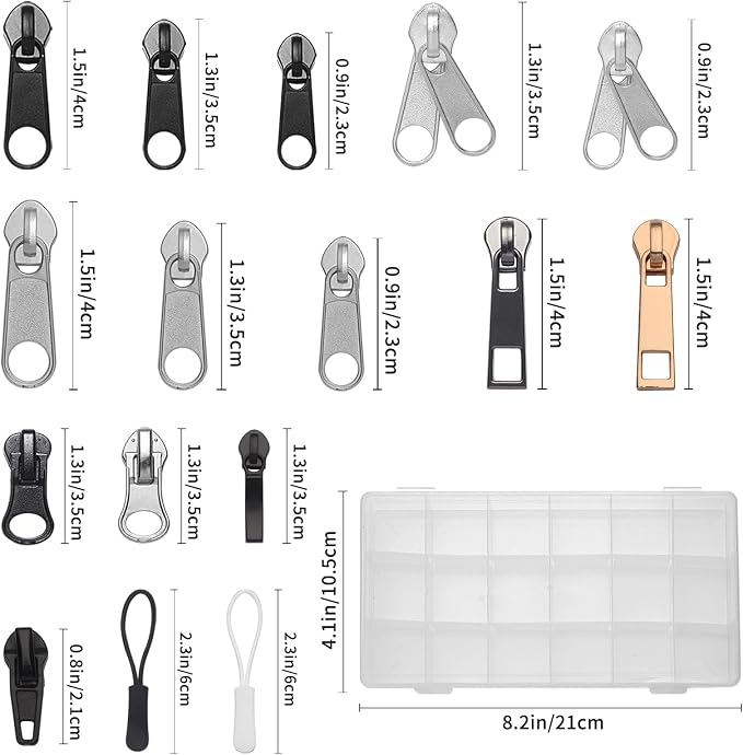 JEXZON Zipper Repair Kit, #3#5#8 Zipper Slider Replacement - Image 3