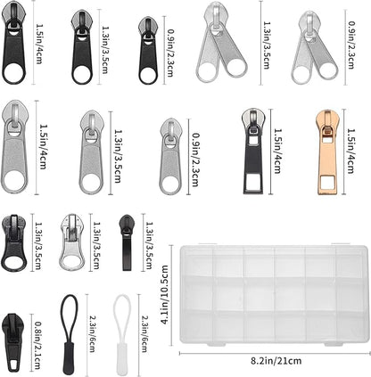 JEXZON Zipper Repair Kit, #3#5#8 Zipper Slider Replacement - Image 3