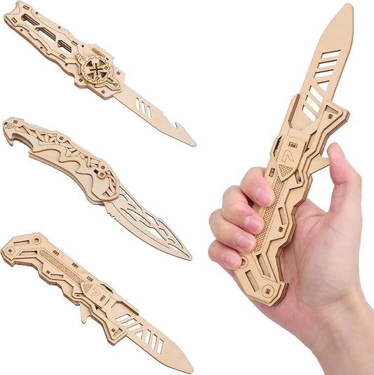 3D Wooden Puzzle for Adults: 3-in-1 DIY Wooden Puzzles Knife Kit by Unknown