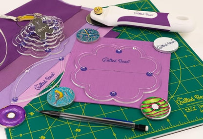 The Quilted Bear Leaf Quilting Templates – 8 Clear Non-Slip Acrylic Quilt - Image 6